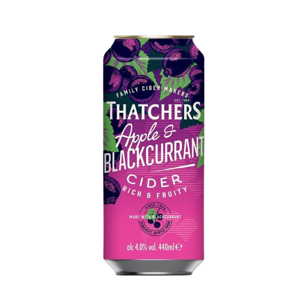 THATCHERS APPLE & BLACKCURRANT CIDER CANS 24 X 440ML