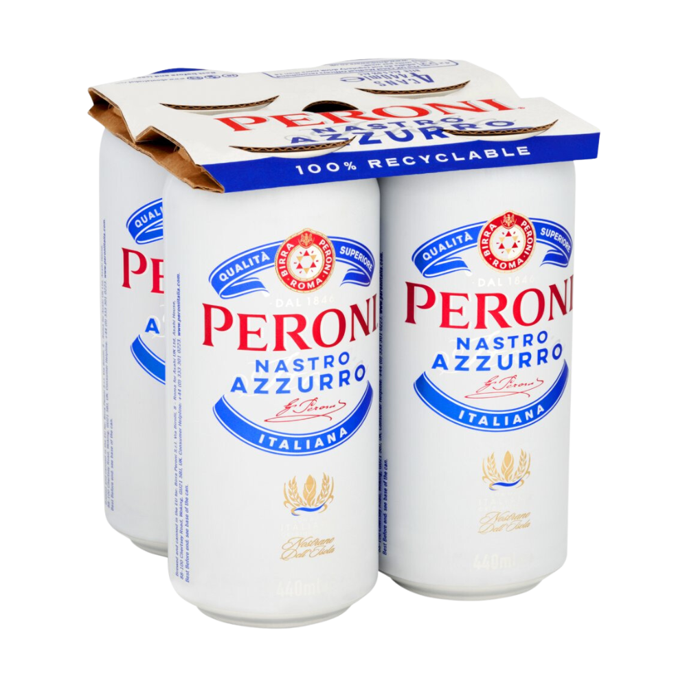 PERONI NASTRO AZZURRO CANS 6 X 4 PACK 440ML