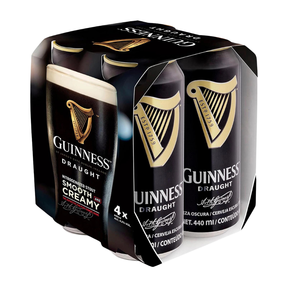 DRAUGHT GUINNESS CAN 440ML (PACKS OF 4)