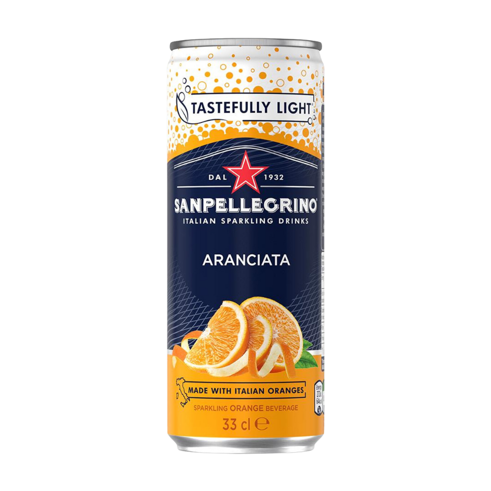 SAN PELLEGRINO ARANCIATA (PLAIN ORANGE) CANS 12 X 330ML