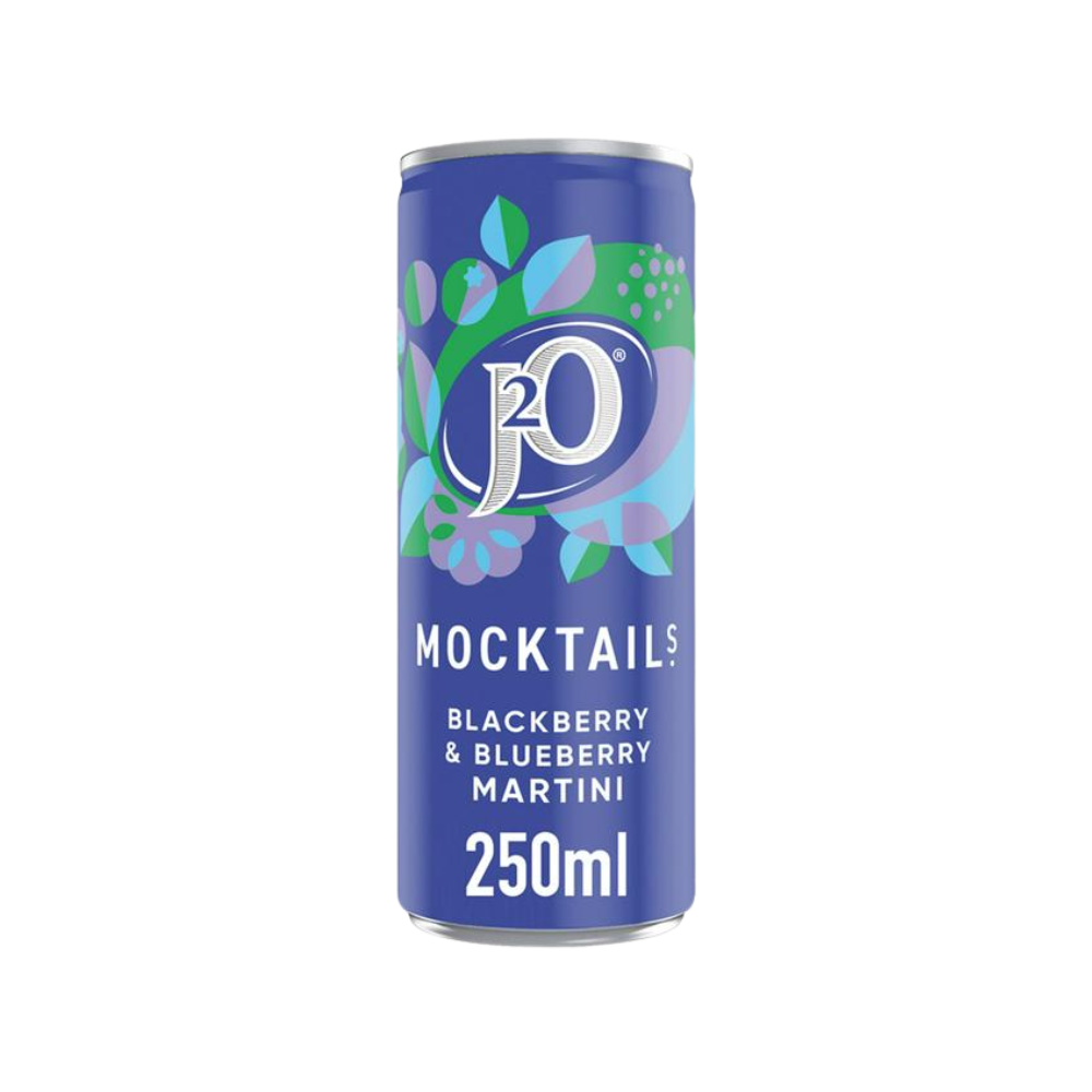 J2O MOCKTAIL BLACKBERRY & BLUEBERRY MARTINI CAN 250ML