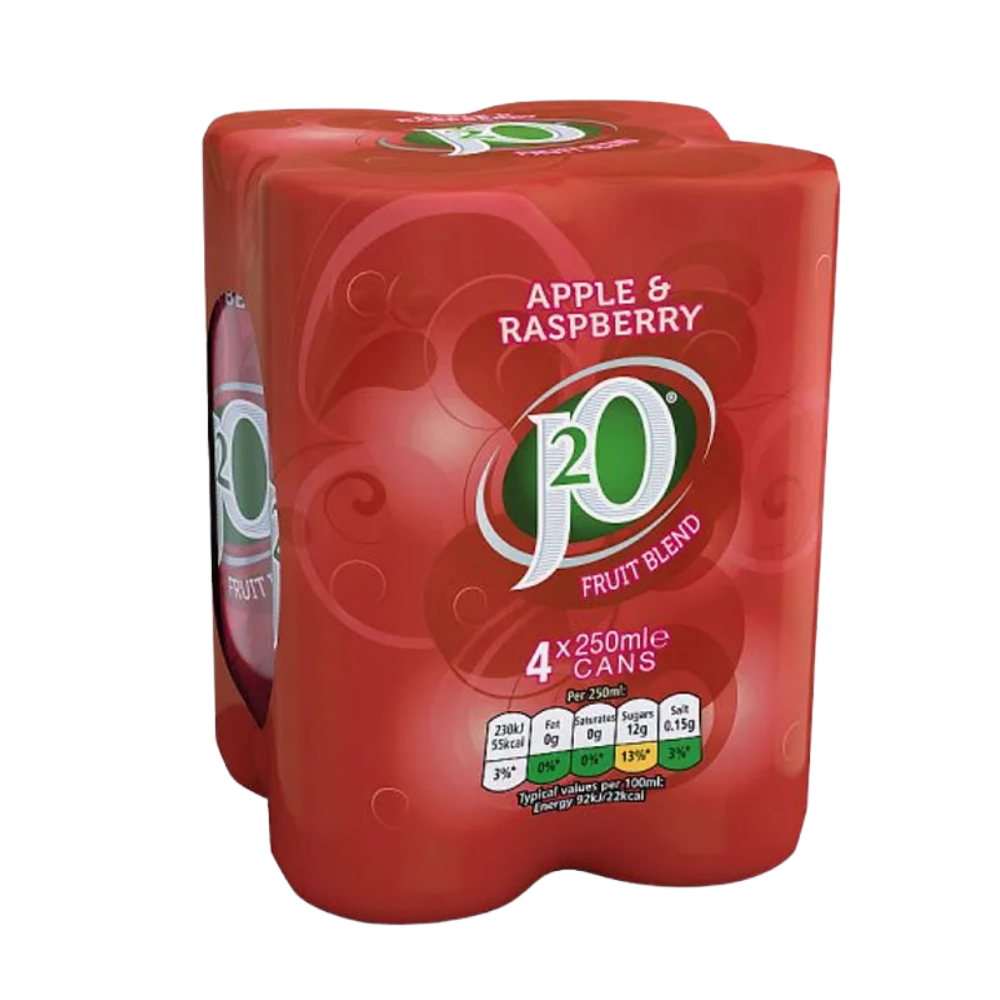 J20 APPLE & RASPBERRY CANS 6 X 4 PACK 250ML