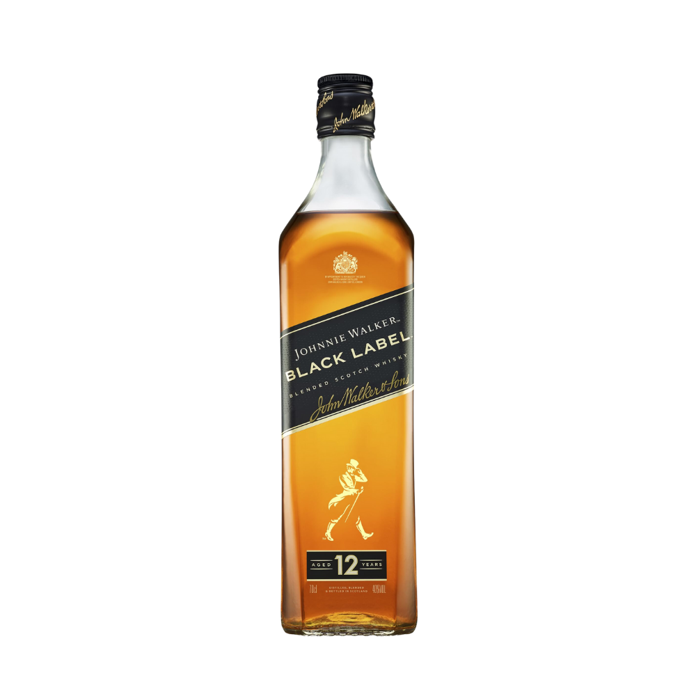 JOHNNIE WALKER BLACK LABEL BLENDED SCOTCH WHISKY 70CL