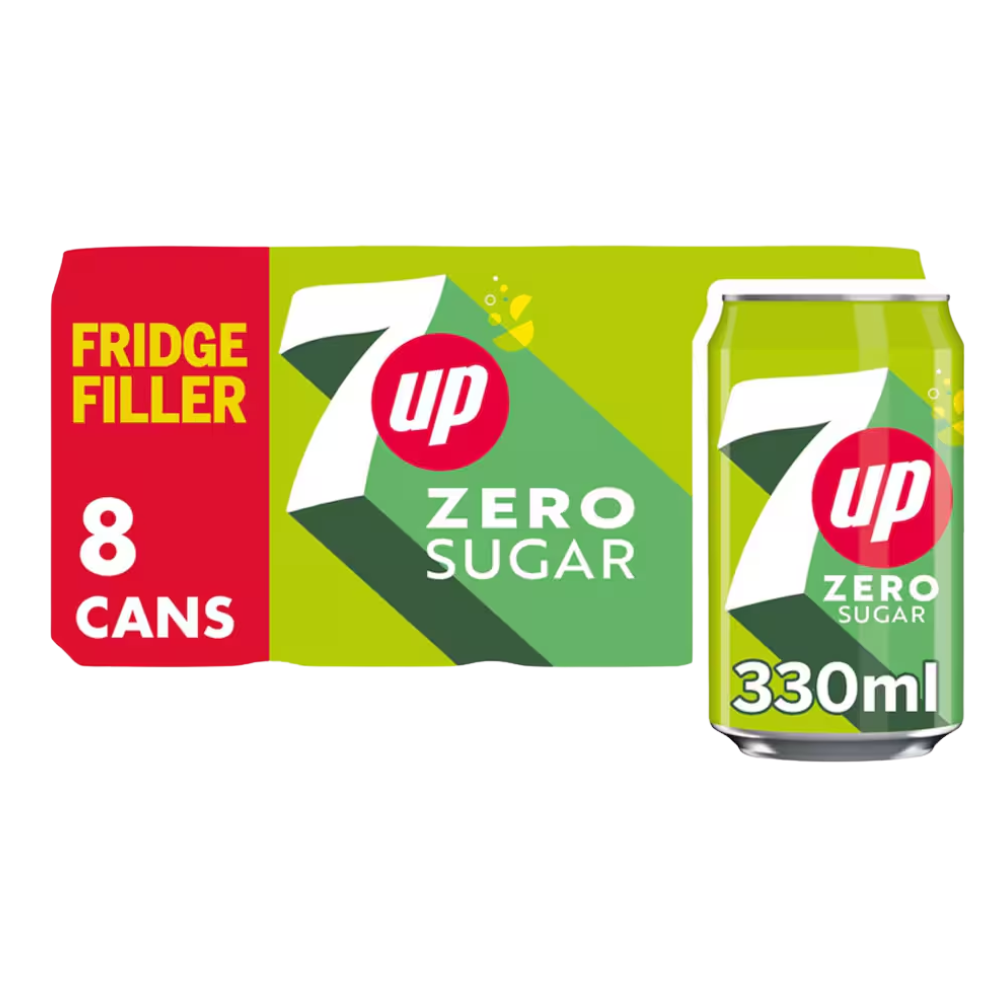 7UP ZERO CANS 3 X 8 PACK 330ML