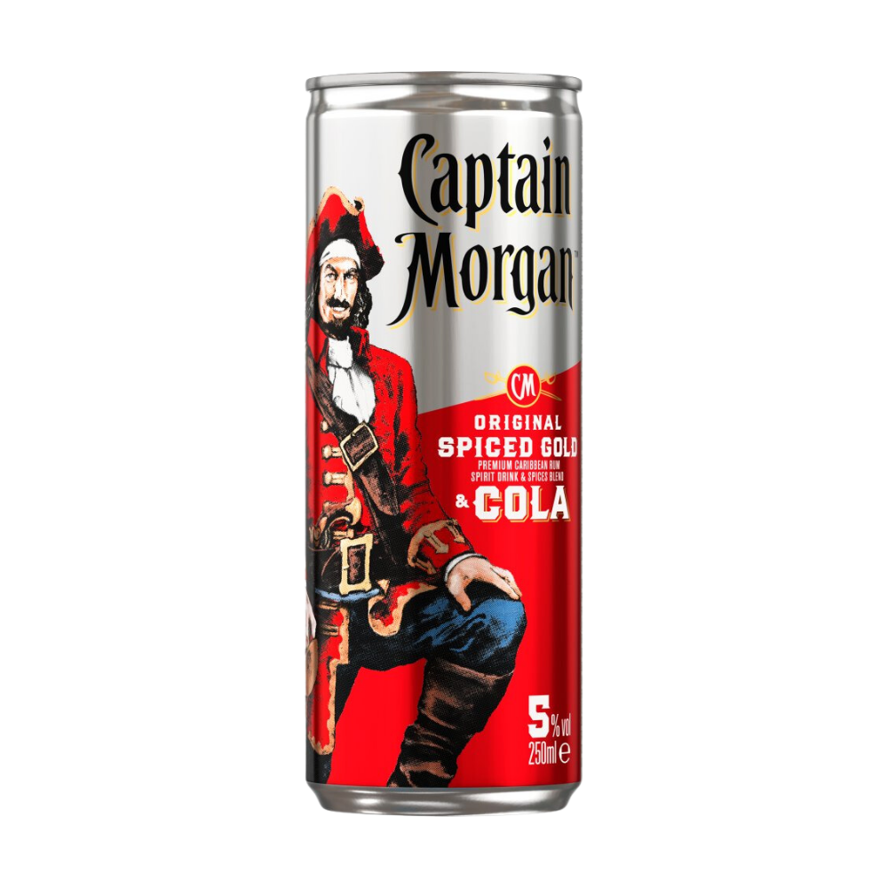 CAPTAIN MORGAN SPICED RUM & COLA CANS 12 X 250ML