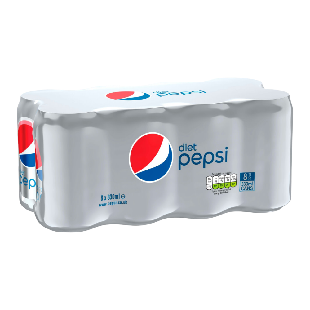 DIET PEPSI CAN 330ML (PACKS OF 8)