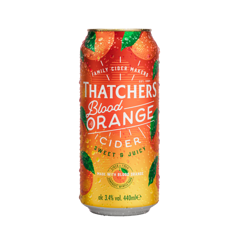 THATCHERS BLOOD ORANGE CIDER CANS  24 X 440ML