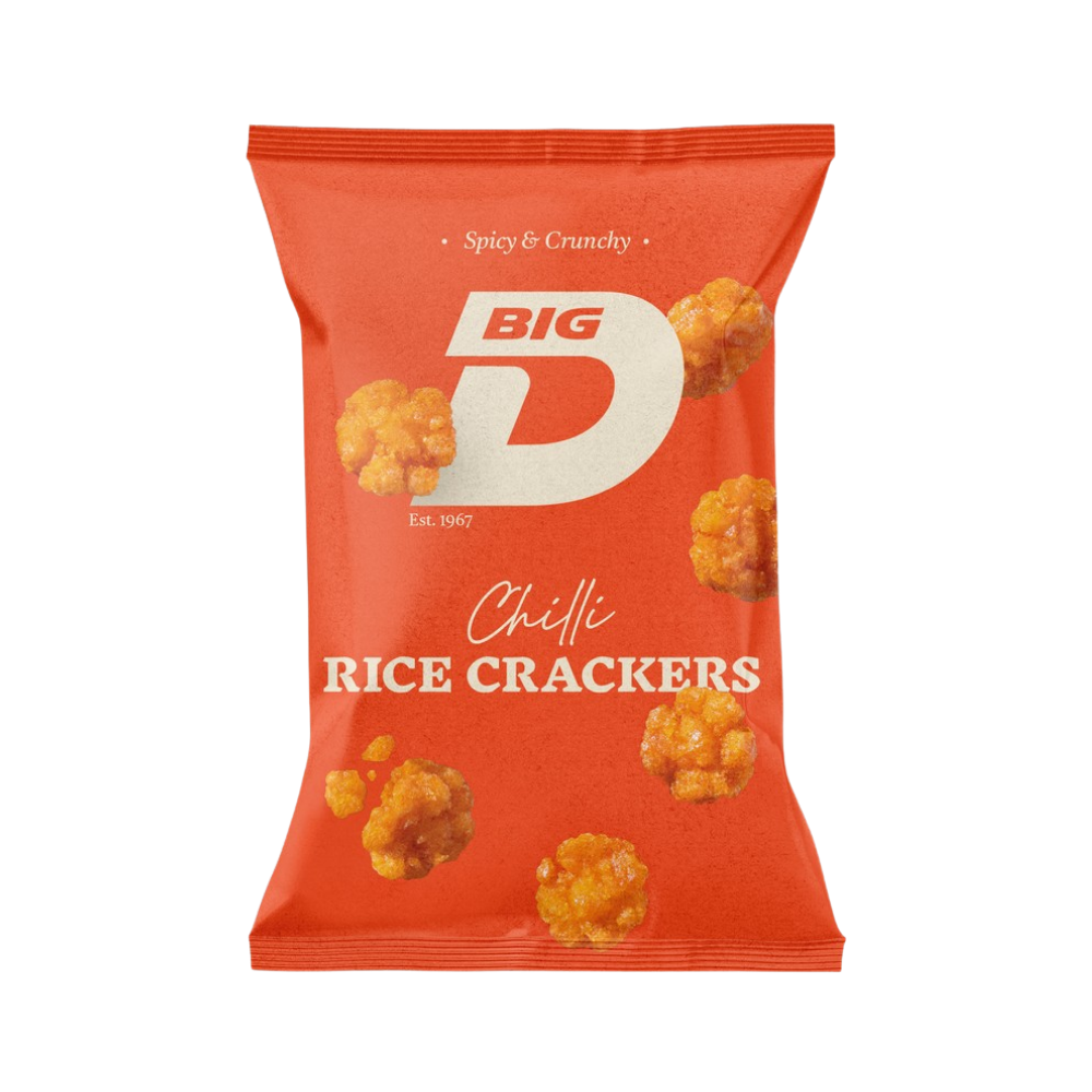 BIG D CHILLI RICE CRACKERS 12 X 40G
