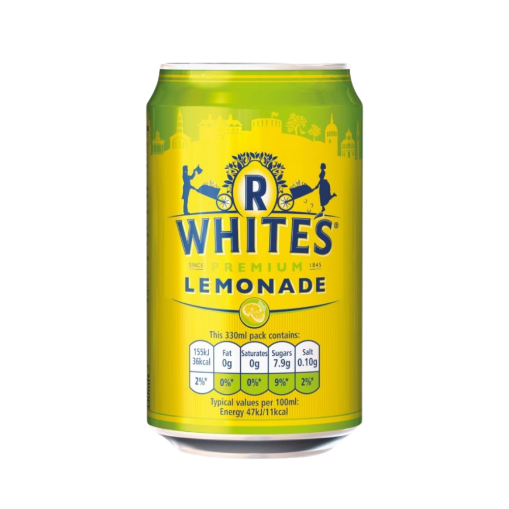 R WHITES LEMONADE CAN 330ML